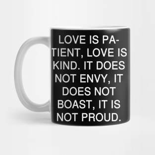 1 Corinthians 13:4 Bible Verse NIV Text Mug